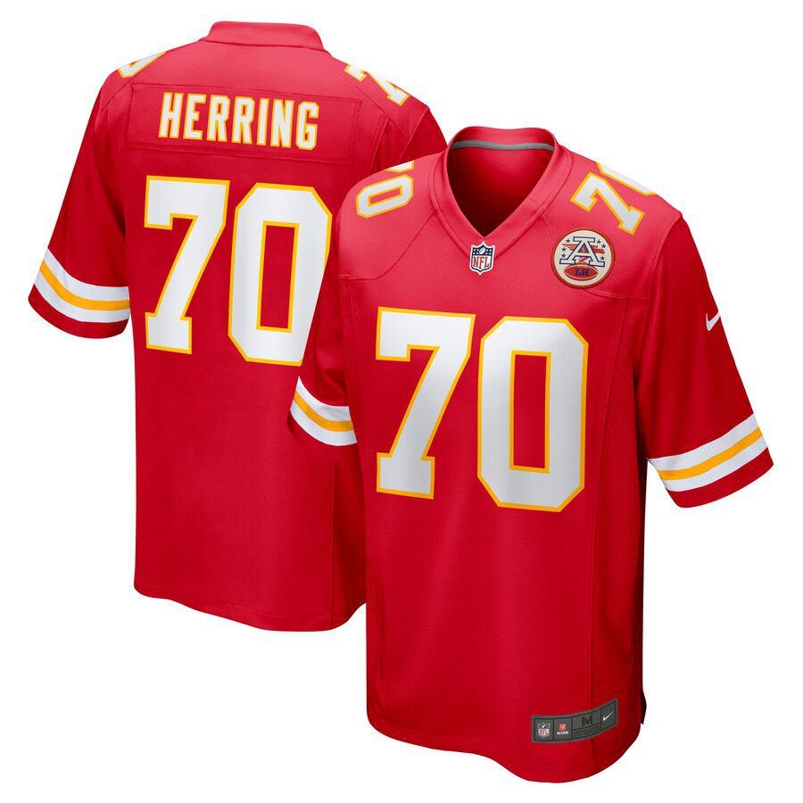 Men Kansas City Chiefs 70 Malik Herring Nike Red Game NFL Jersey